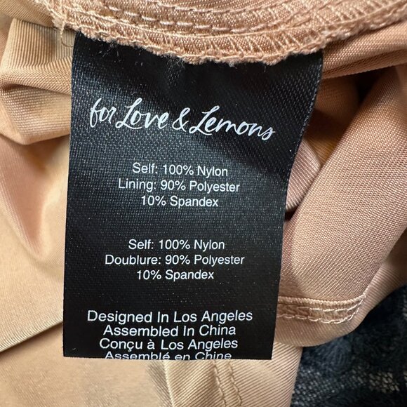 For Love & Lemons Temecula Mini Dress Lace Embroidered Black Dark Romantic Med - Picture 8 of 8